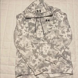 Under Armour White Camo Hooded Sweatshirt M